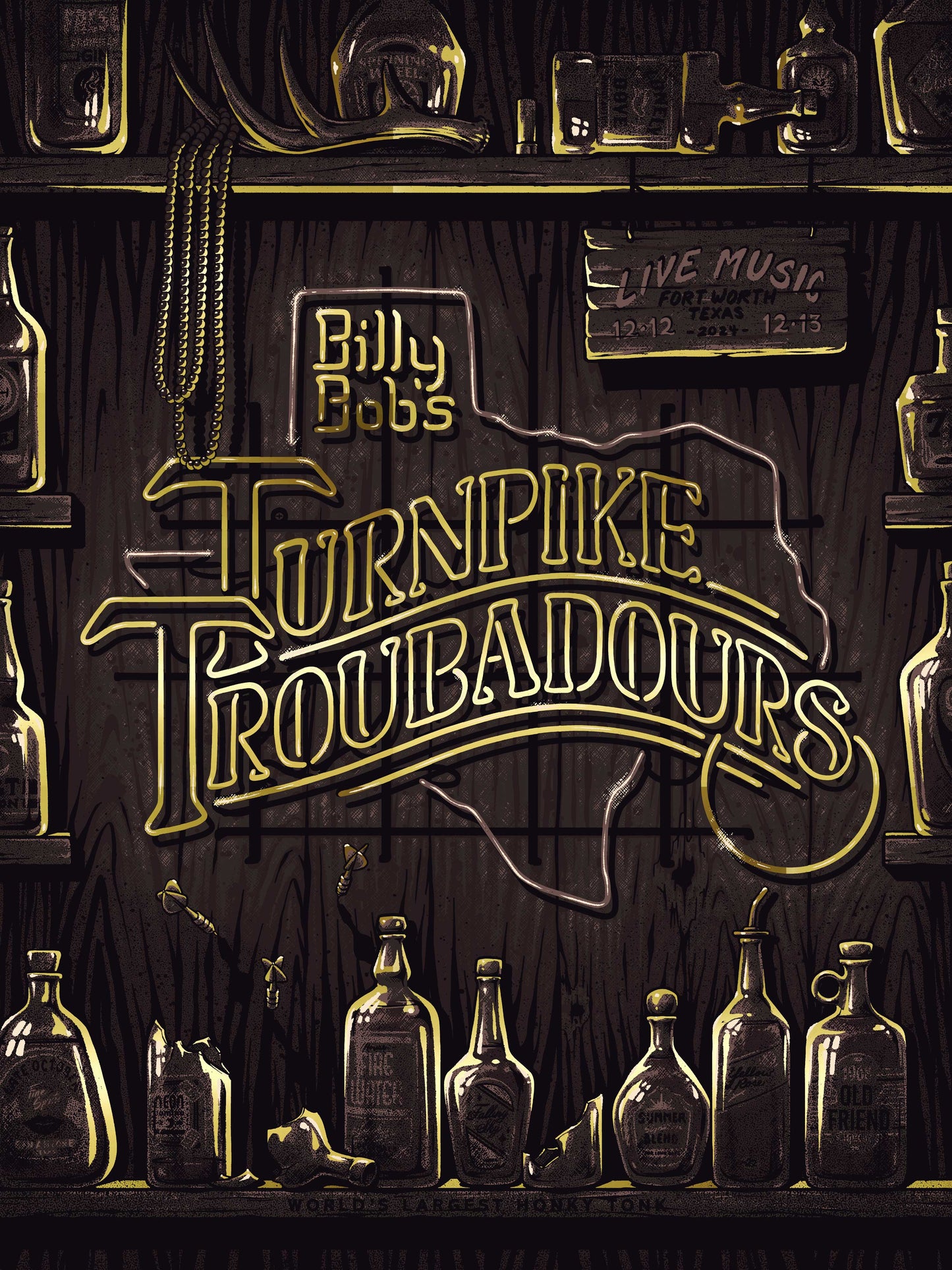 D43 | TURNPIKE TROUBADOURS | FT. WORTH TX | 24K GOLD | 3DIAMOND