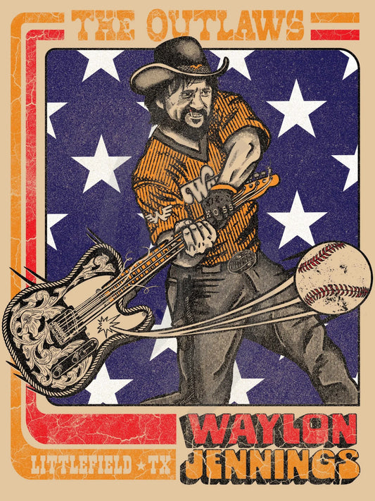 C20 | Waylon Jennings Baseball Card Usa 4Diamond Front & Back