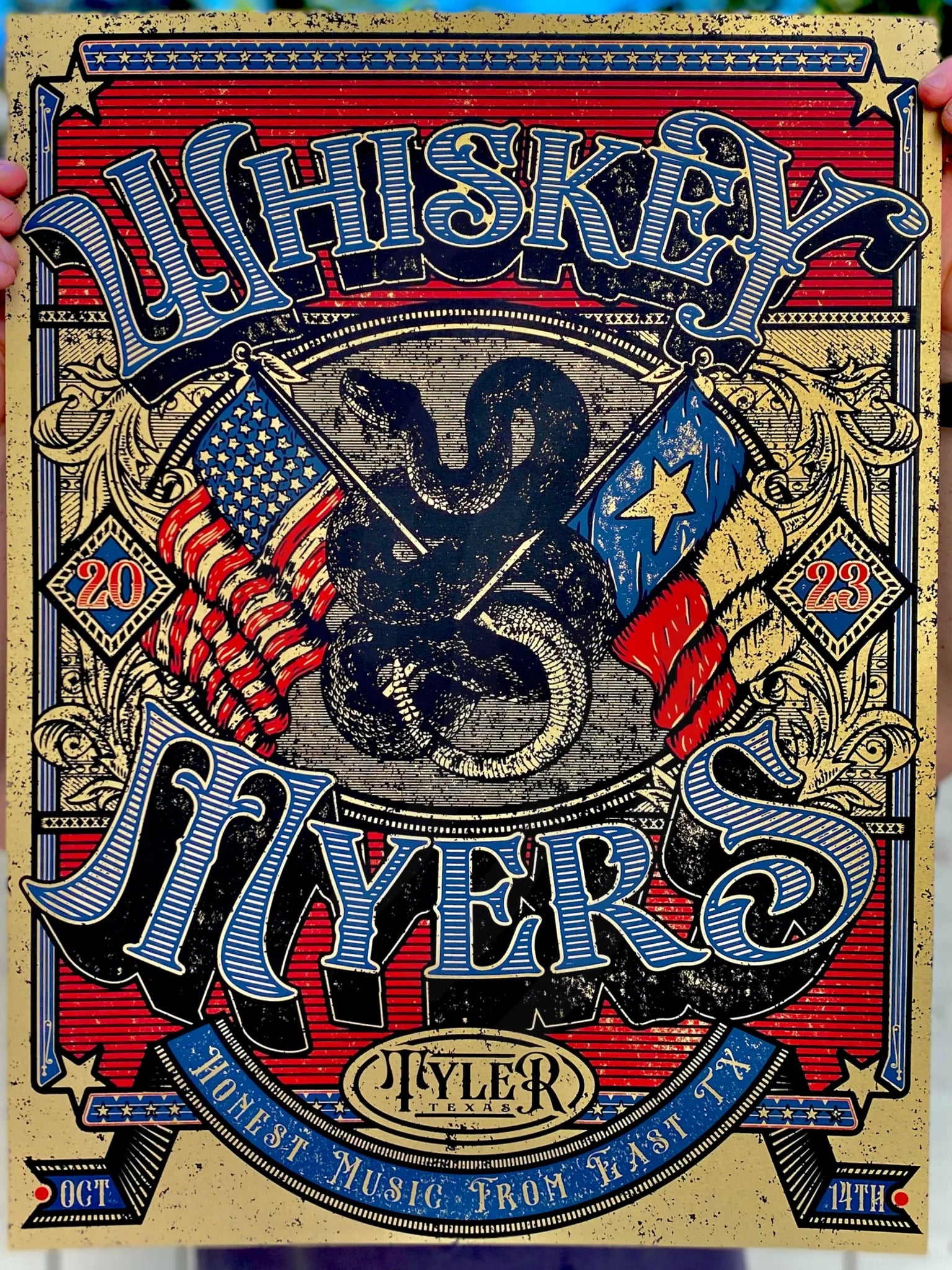 C34 | Whiskey Myers Tyler Tx 2Diamond Gold Flake